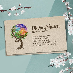 Flower of life tree - Holistic Therapy Business Card