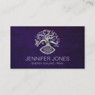 Flower of life - tree of life - Silver Business Card