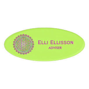 Flower Of Life - Vintage Blossom Ornaments 2 Name Tag