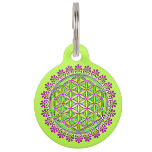 Flower Of Life - Vintage Blossom Ornaments 2 Pet Tag
