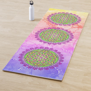 Flower Of Life - Vintage Blossom Ornaments 2 Yoga Mat