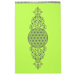 Flower Of Life - Vintage Ornaments blue gold Calendar