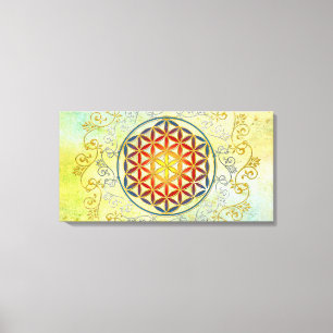 Flower Of Life - Vintage Ornaments Mandala 1 Canvas Print
