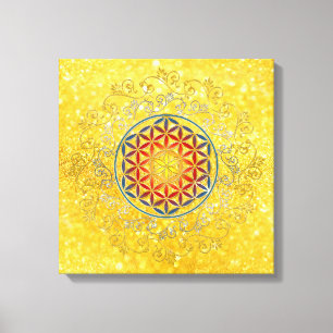 Flower Of Life - Vintage Ornaments Mandala 1 Canvas Print