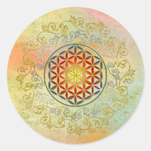 Flower Of Life - Vintage Ornaments Mandala 1 Classic Round Sticker