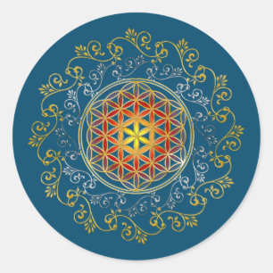 Flower Of Life - Vintage Ornaments Mandala 1 Classic Round Sticker