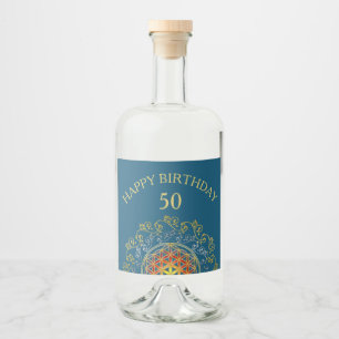 Flower Of Life - Vintage Ornaments Mandala 1 Liquor Bottle Label
