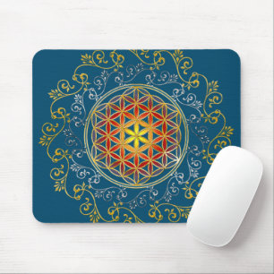 Flower Of Life - Vintage Ornaments Mandala 1 Mouse Mat