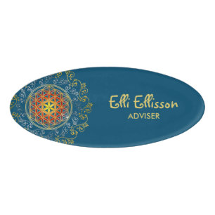 Flower Of Life - Vintage Ornaments Mandala 1 Name Tag