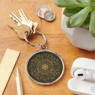 Flower Of Life - Vintage Ornaments Mandala 2 Key Ring