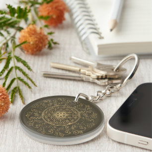 Flower Of Life - Vintage Ornaments Mandala 2 Key Ring