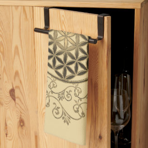 Flower Of Life - Vintage Ornaments Mandala 2 Tea Towel