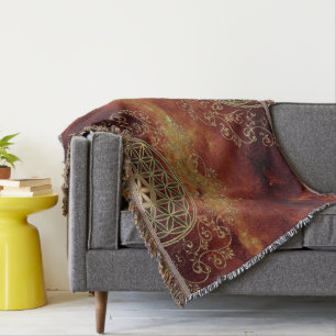 Flower Of Life - Vintage Ornaments Mandala 2 Throw Blanket