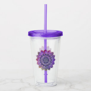 Flower Of Life - Vintage Style Galaxy Space 1 Acrylic Tumbler