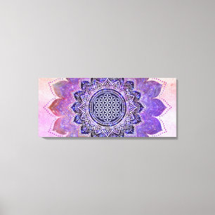 Flower Of Life - Vintage Style Galaxy Space 1 Canvas Print
