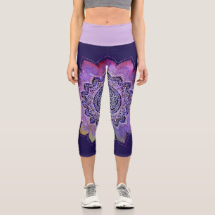 Flower Of Life - Vintage Style Galaxy Space 1 Capri Leggings