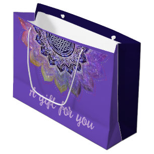 Flower Of Life - Vintage Style Galaxy Space 1 Large Gift Bag