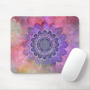 Flower Of Life - Vintage Style Galaxy Space 1 Mouse Mat