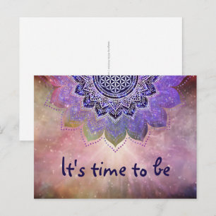 Flower Of Life - Vintage Style Galaxy Space 1 Postcard