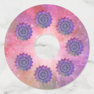 Flower Of Life - Vintage Style Galaxy Space 1 Wine Glass Tag