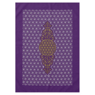 Flower of Life - vintage XI & silver pattern Tablecloth