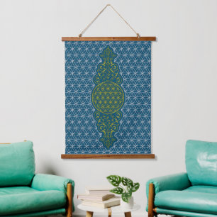 Flower of Life - vintage XI stamp pattern Hanging Tapestry