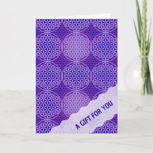 FLOWER OF LIFE - violet lila pattern Card