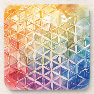 Flower of Life - Watercolor Painting Coaster