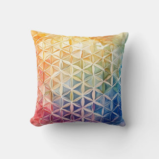 Flower of Life - Watercolor Painting Cushion