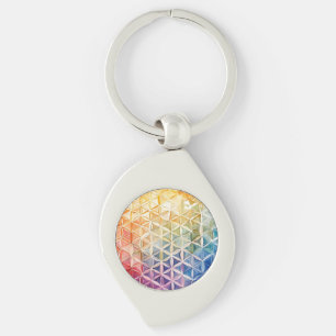 Flower of Life - Watercolor Painting Key Ring