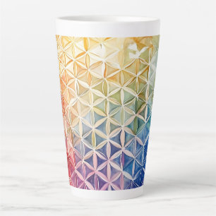 Flower of Life - Watercolor Painting Latte Mug