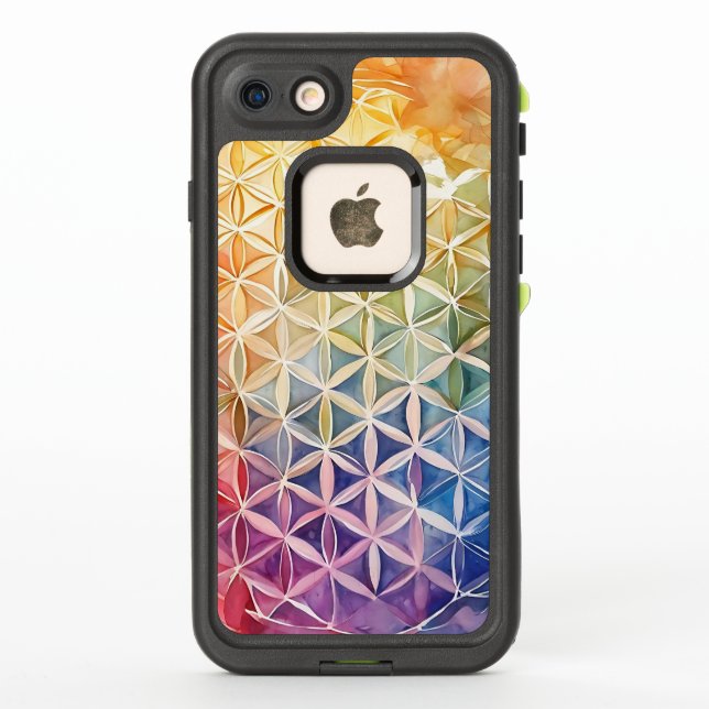 Flower of Life - Watercolor Painting LifeProof iPhone Case (Back)