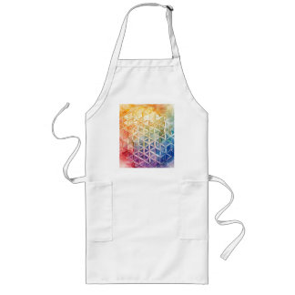 Flower of Life - Watercolor Painting Long Apron