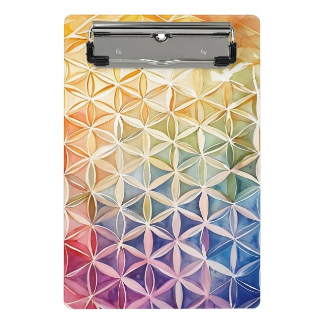 Flower of Life - Watercolor Painting Mini Clipboard (Front)