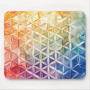Flower of Life - Watercolor Painting Mouse Mat