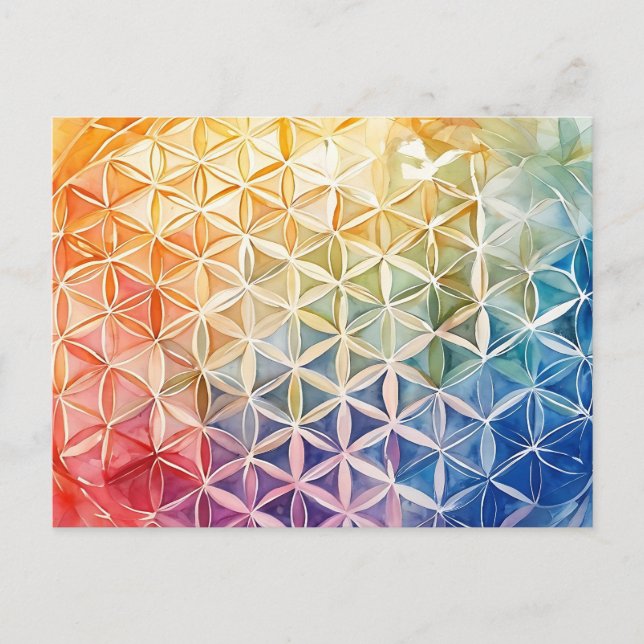 Flower of Life - Watercolor Painting Postcard (Front)