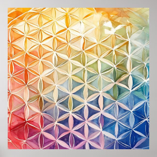Flower of Life - Watercolor Painting Poster