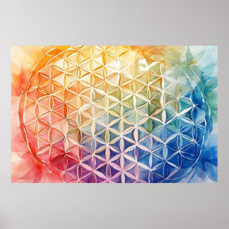 Flower of Life - Watercolor Painting Poster