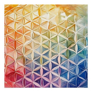 Flower of Life - Watercolor Painting Poster