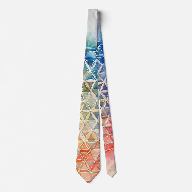 Flower of Life - Watercolor Painting Tie (Front)