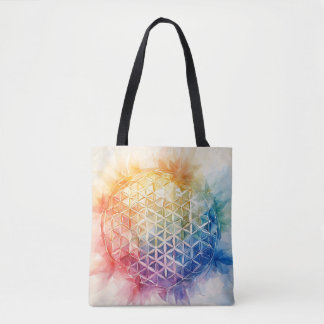 Flower of Life - Watercolor Painting Tote Bag