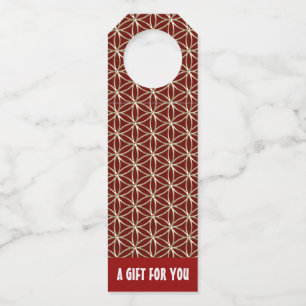 FLOWER OF LIFE - white gold pattern Bottle Tag