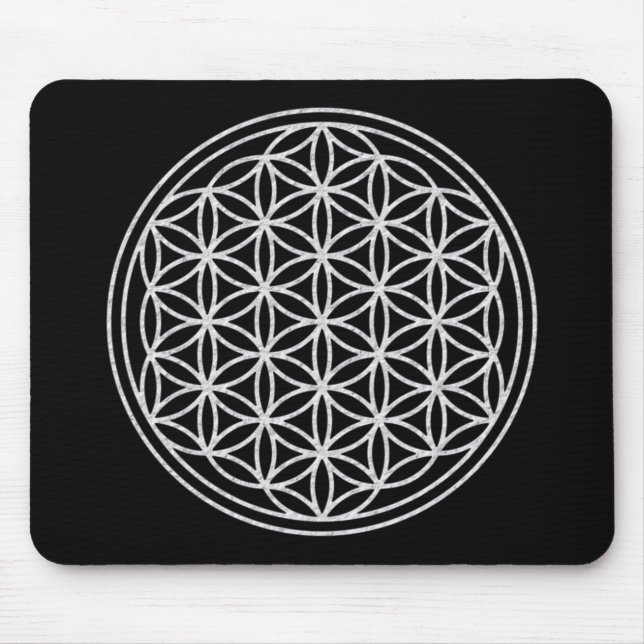 FLOWER OF LIFE - white Mouse Mat (Front)
