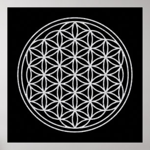 FLOWER OF LIFE - white Poster