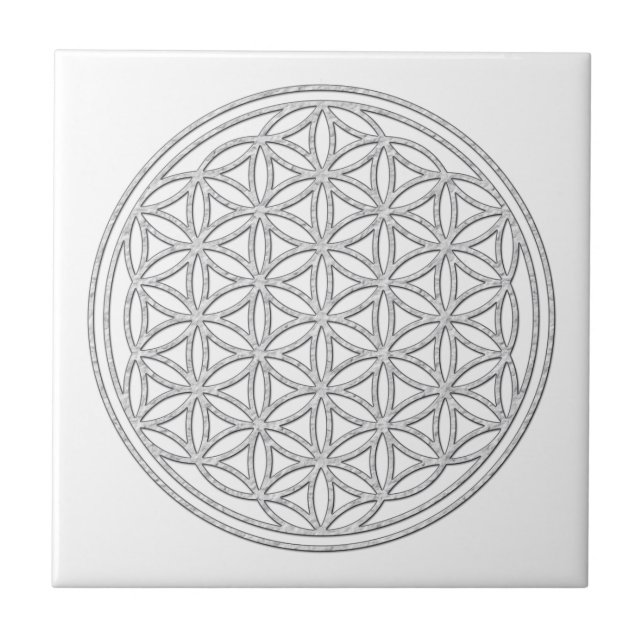 FLOWER OF LIFE - white Tile (Front)
