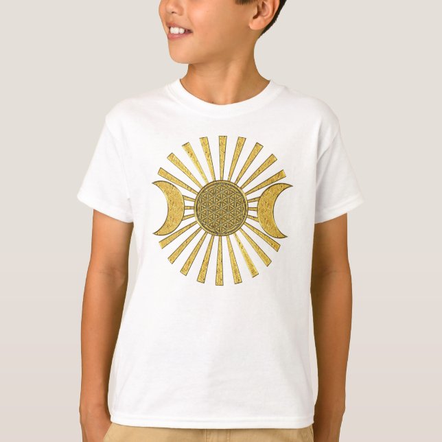 Flower Of Life with Moon T-Shirt (Front)
