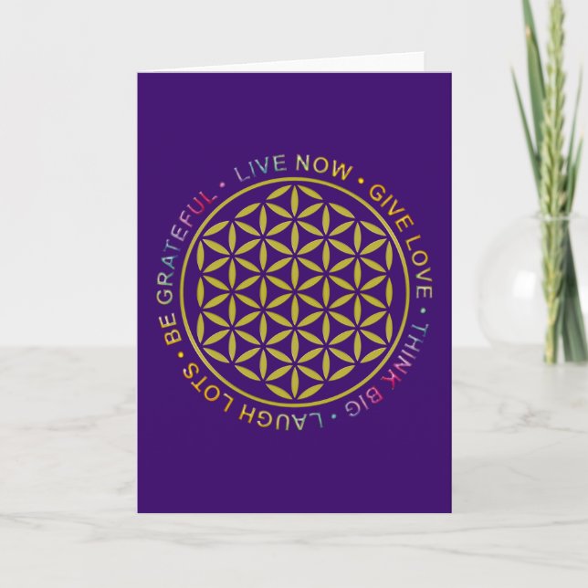 Flower Of Life with Rules Of Life Card (Front)