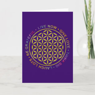 Flower Of Life with Rules Of Life Card