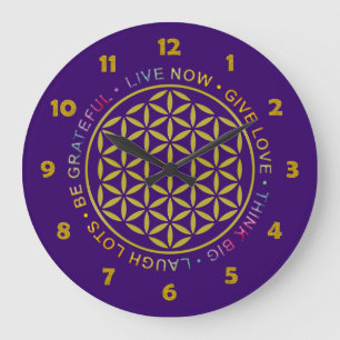 Flower Of Life with Rules Of Life Large Clock