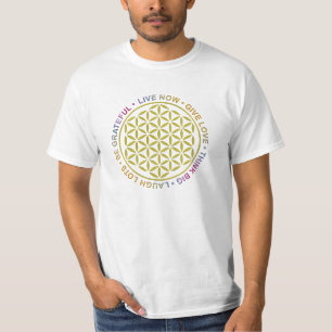 Flower Of Life with Rules Of Life T-Shirt